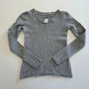 Kristensen Du Nord-Vneck-Sweater-Grey-Cashmere/Wool- Fall-Soft-Cozy-Italy-Size 1
